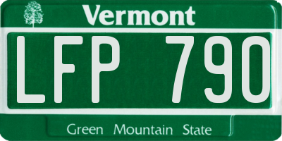 VT license plate LFP790