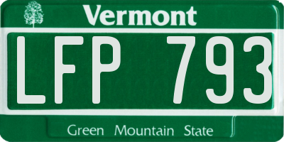 VT license plate LFP793