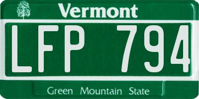 VT license plate LFP794