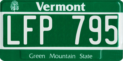 VT license plate LFP795