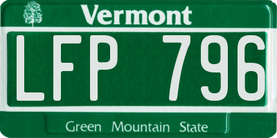 VT license plate LFP796