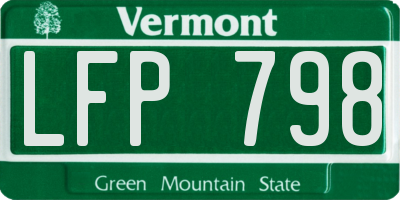 VT license plate LFP798