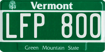 VT license plate LFP800