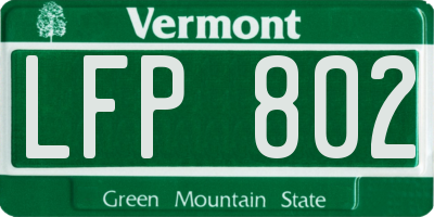 VT license plate LFP802