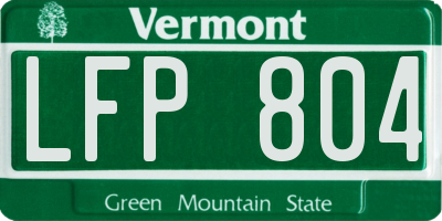 VT license plate LFP804