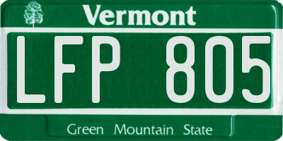 VT license plate LFP805