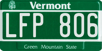 VT license plate LFP806