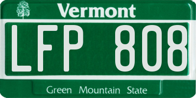 VT license plate LFP808