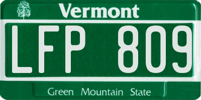 VT license plate LFP809