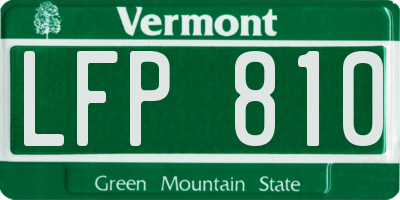 VT license plate LFP810