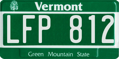 VT license plate LFP812