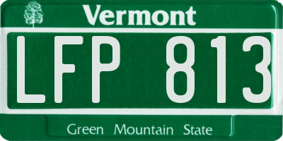 VT license plate LFP813