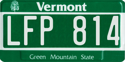VT license plate LFP814