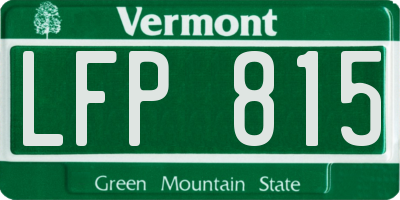 VT license plate LFP815