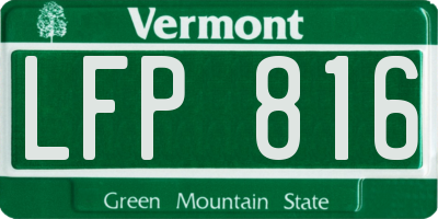 VT license plate LFP816