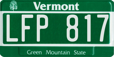 VT license plate LFP817