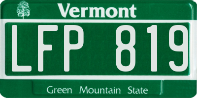 VT license plate LFP819