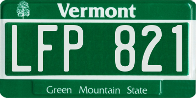 VT license plate LFP821