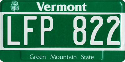 VT license plate LFP822