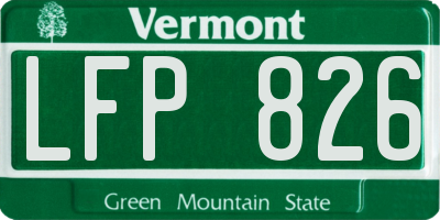 VT license plate LFP826