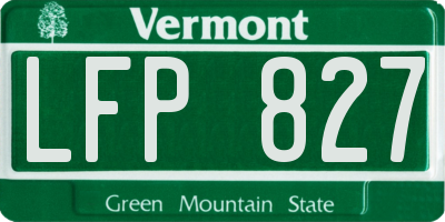 VT license plate LFP827