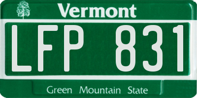 VT license plate LFP831