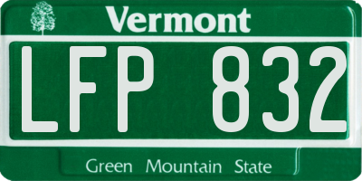 VT license plate LFP832