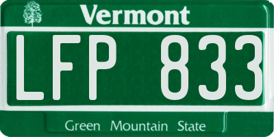 VT license plate LFP833