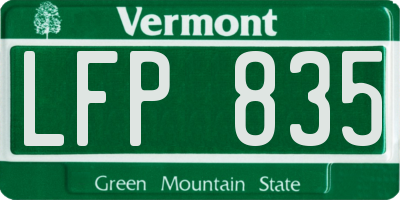 VT license plate LFP835