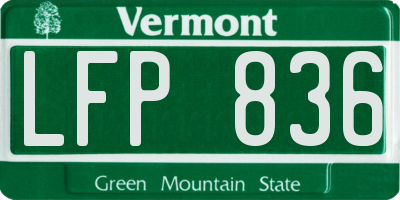 VT license plate LFP836