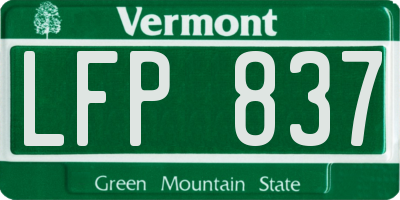 VT license plate LFP837