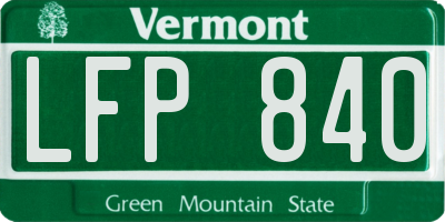 VT license plate LFP840