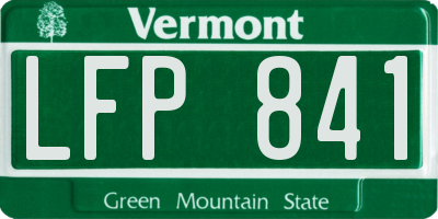 VT license plate LFP841