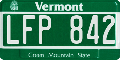 VT license plate LFP842