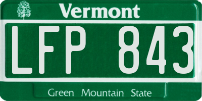 VT license plate LFP843