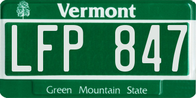 VT license plate LFP847