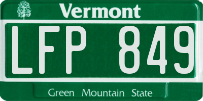 VT license plate LFP849