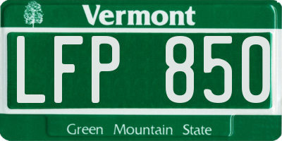 VT license plate LFP850