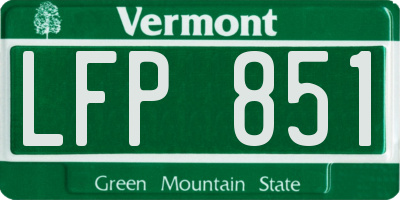 VT license plate LFP851