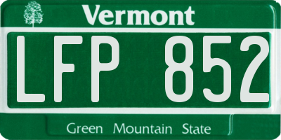 VT license plate LFP852