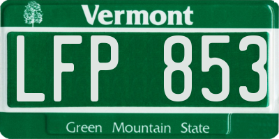 VT license plate LFP853