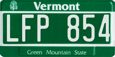 VT license plate LFP854