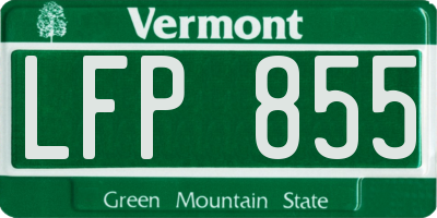 VT license plate LFP855