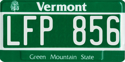 VT license plate LFP856