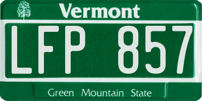VT license plate LFP857
