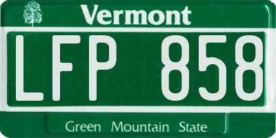 VT license plate LFP858