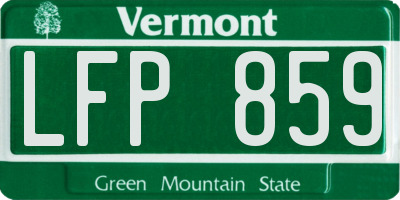 VT license plate LFP859