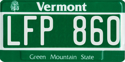 VT license plate LFP860
