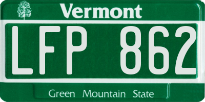 VT license plate LFP862