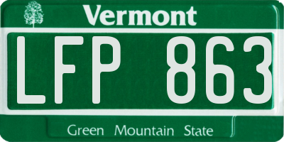 VT license plate LFP863